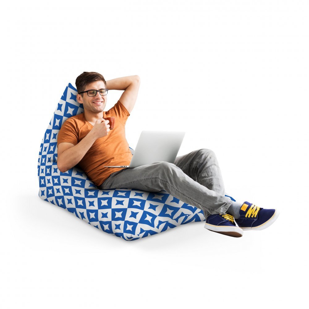 Fotoliu Puf Bean Bag tip Lounge Oriental stars blue