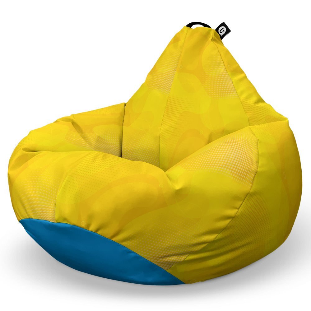 Fotoliu Puf Bean Bag tip Para L abstract galben – imaginea 5