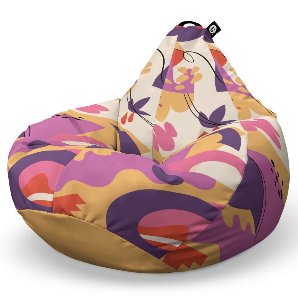 Fotoliu Puf Bean Bag tip Para L abstract jungle mov – imaginea 5