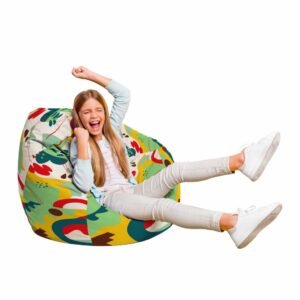 Fotoliu Puf Bean Bag tip Para L abstract jungle verde