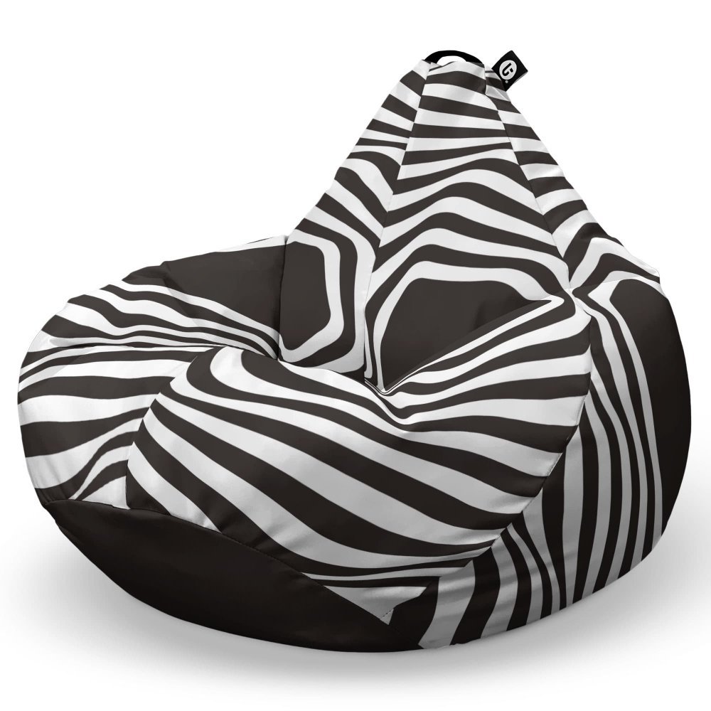 Fotoliu Puf Bean Bag tip Para L abstract zebra – imaginea 5