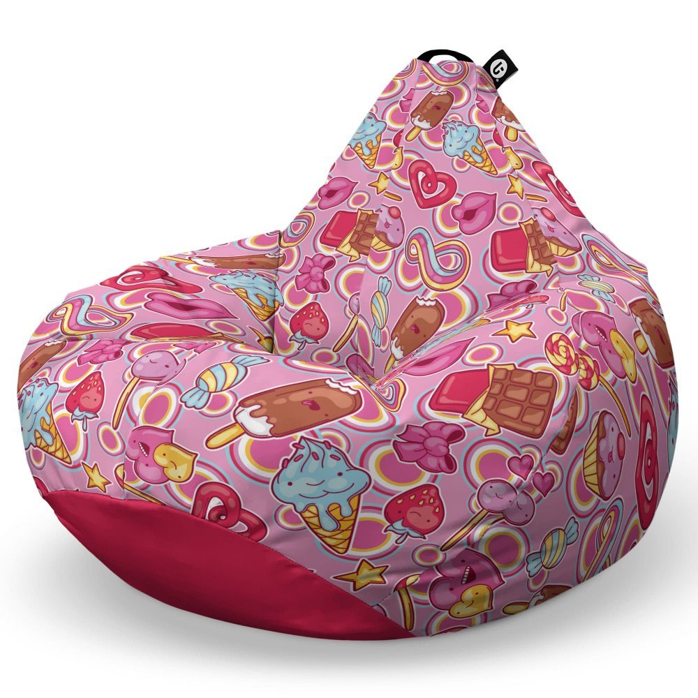 Fotoliu Puf Bean Bag tip Para L candies fundal roz – imaginea 5