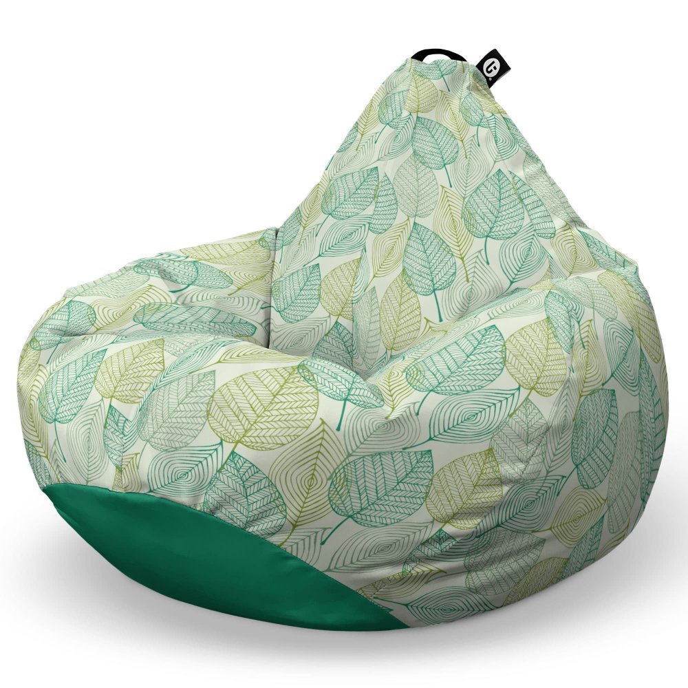 Fotoliu Puf Bean Bag tip Para L frunze verzi si galbene – imaginea 5