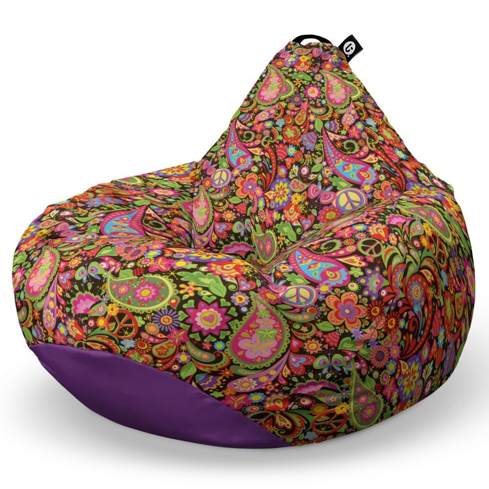 Fotoliu Puf Bean Bag tip Para L hippie peace – imaginea 5