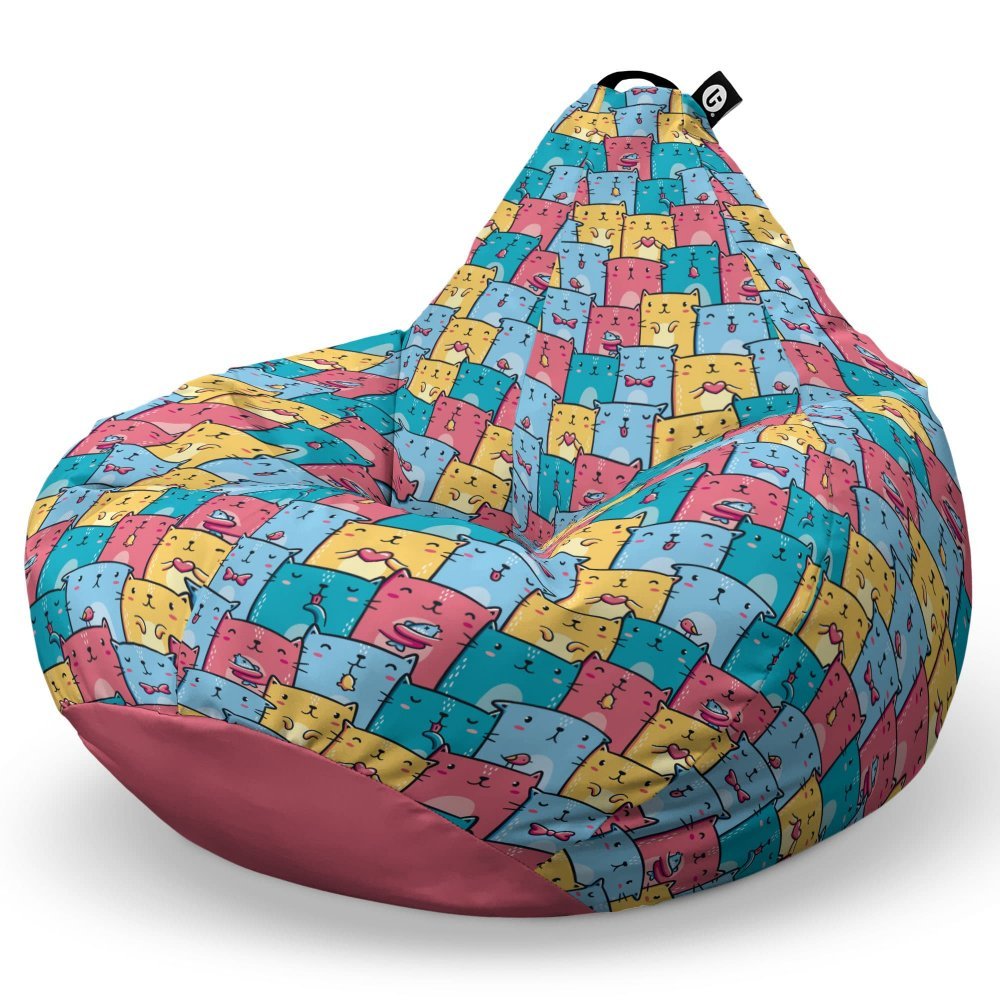 Fotoliu Puf Bean Bag tip Para L invazia pisicilor albastru – imaginea 5