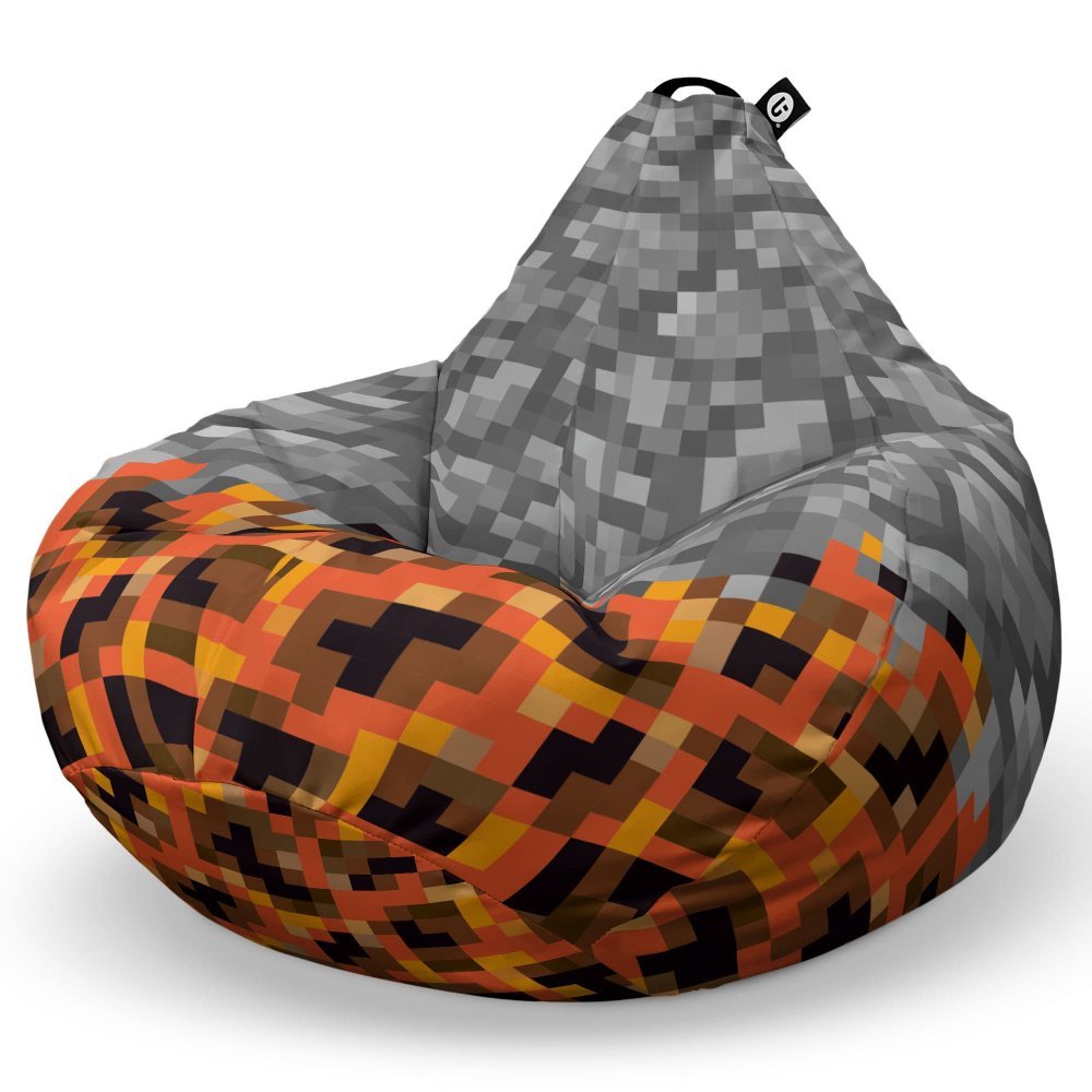 Fotoliu Puf Bean Bag tip Para L Minecraft piatra magma – imaginea 5