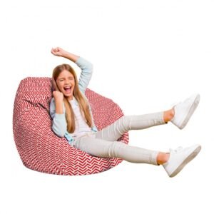 Fotoliu Puf Bean Bag tip Para L model rosu si alb