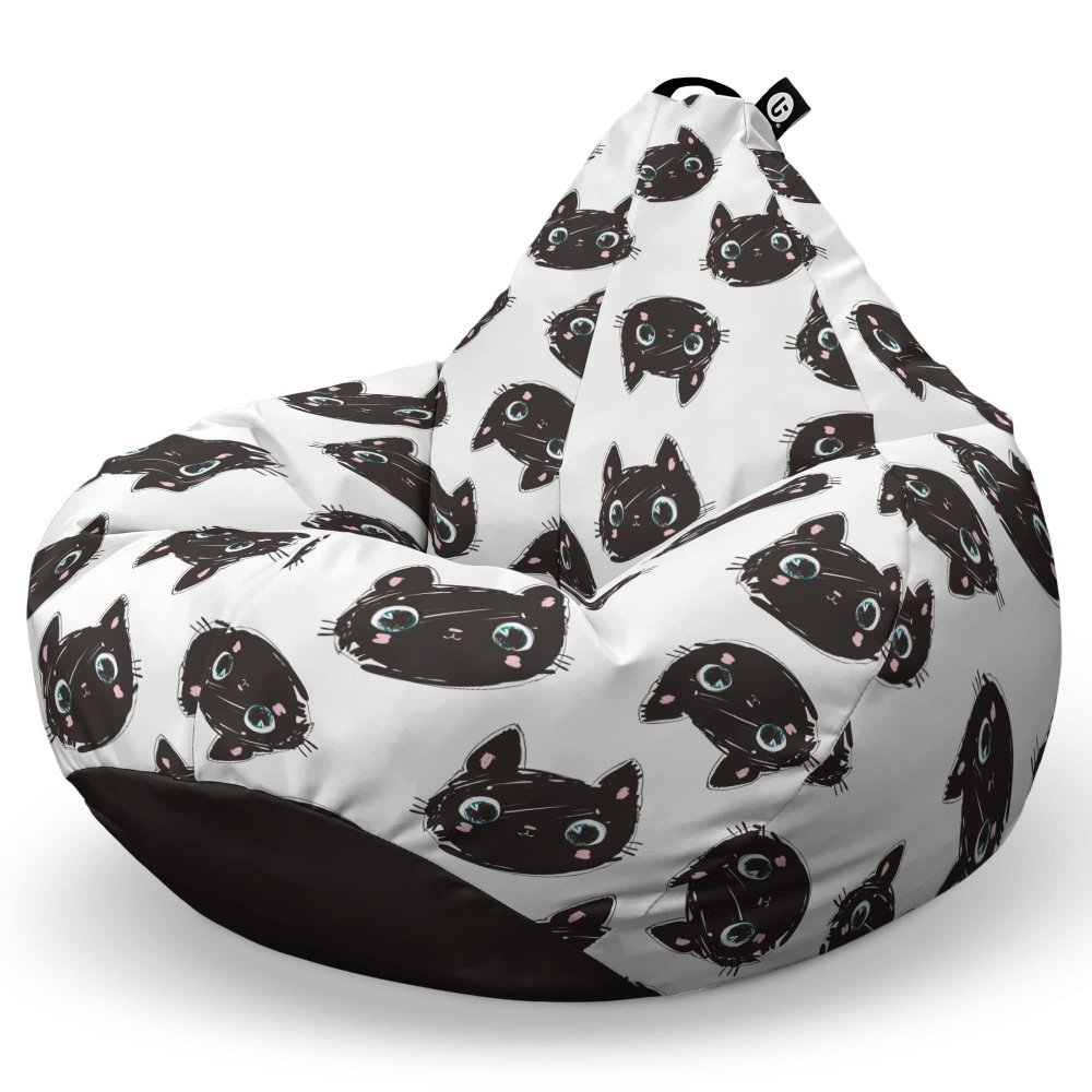 Fotoliu Puf Bean Bag tip Para L pisici alb-negru – imaginea 5