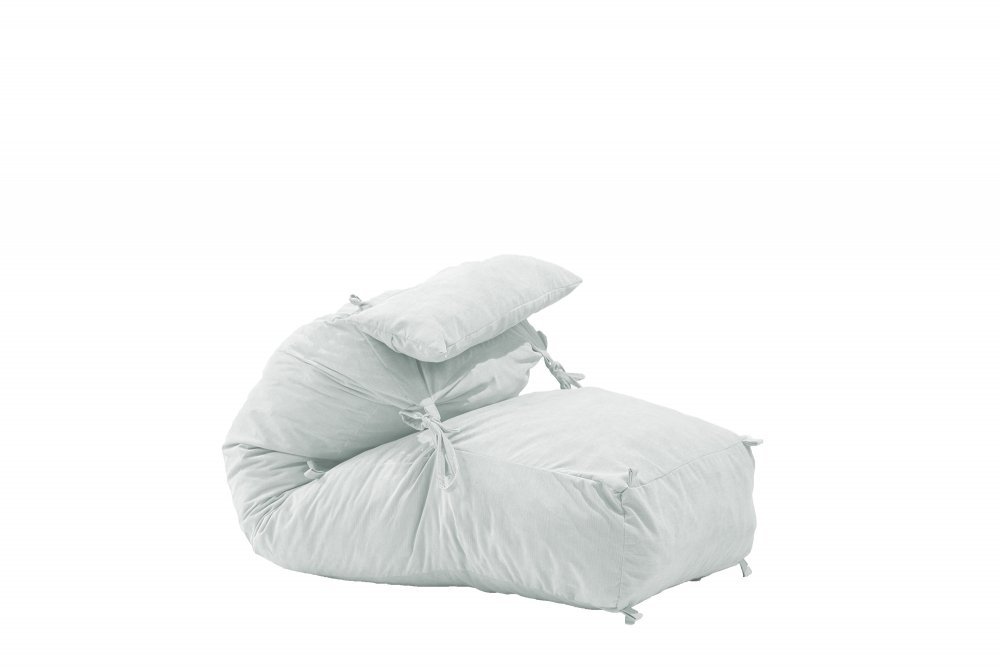 Fotoliu Pufrelax Yoga Minnie + Perna Angora Grey Gama Premium umplut cu fulgi de burete memory mix – imaginea 2