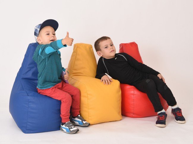 Fotoliu pentru copii 2-8 ani sunlounger junior galben umplut cu perle polistiren marca Pufrelax – imaginea 2