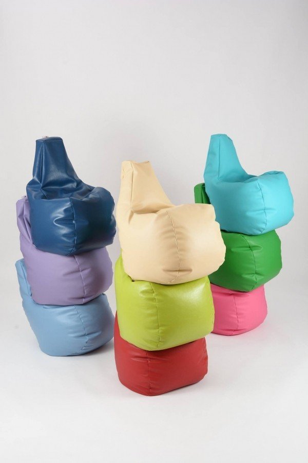 Fotoliu pentru copii 2-8 ani sunlounger junior galben umplut cu perle polistiren marca Pufrelax – imaginea 3