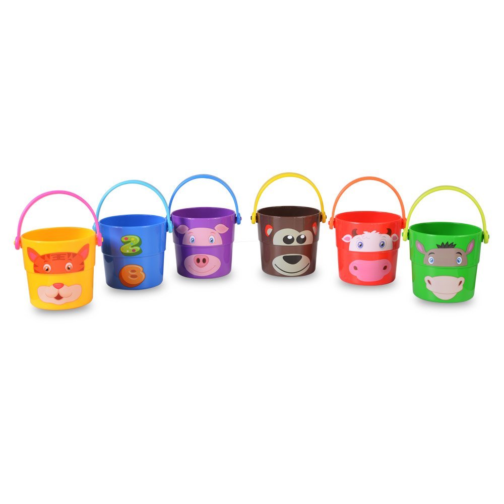 Set 6 galetuse de stivuit si jucarii de baie 2 in 1 Kaichi Zoo – imaginea 2