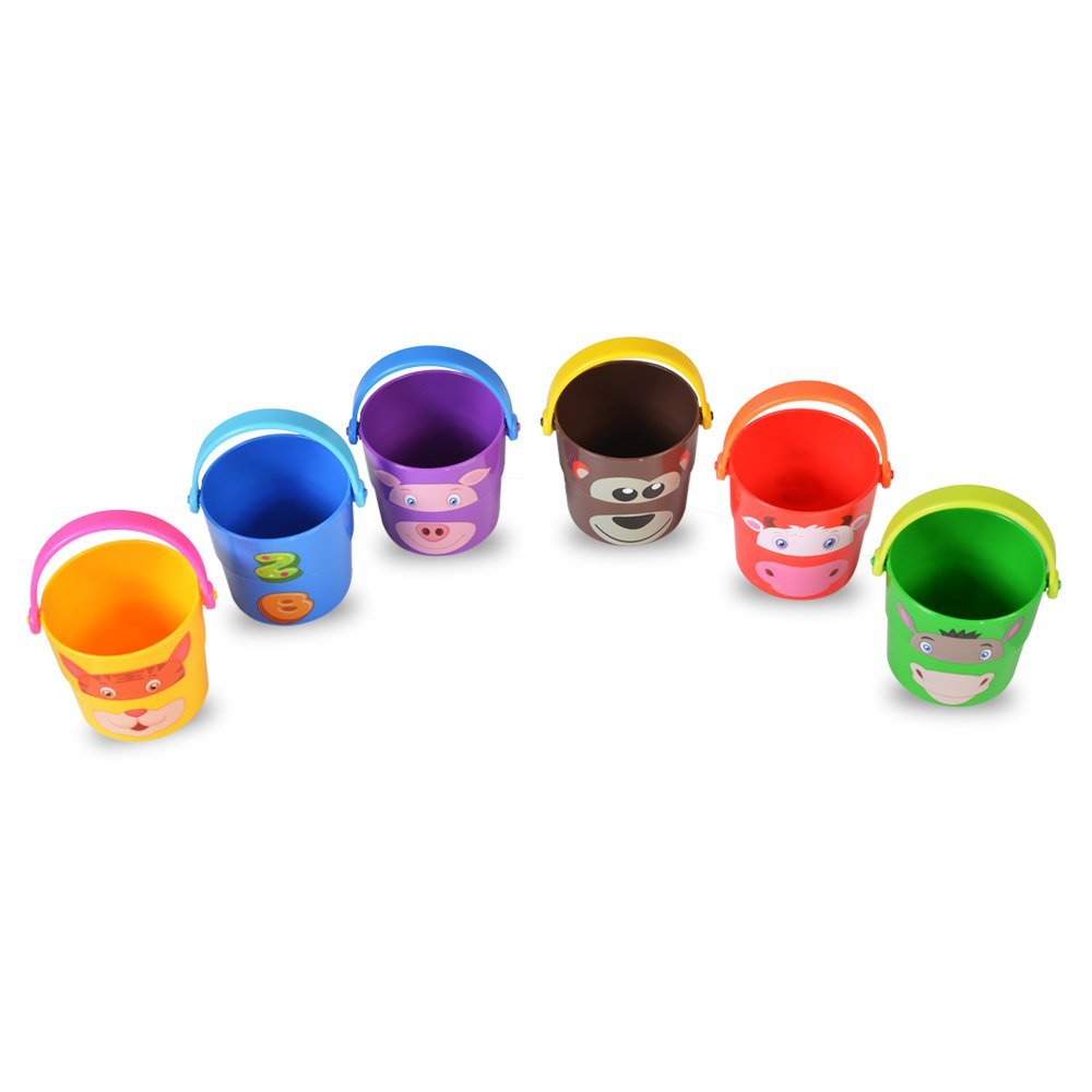Set 6 galetuse de stivuit si jucarii de baie 2 in 1 Kaichi Zoo – imaginea 3