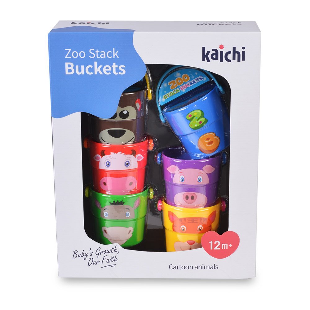 Set 6 galetuse de stivuit si jucarii de baie 2 in 1 Kaichi Zoo – imaginea 4