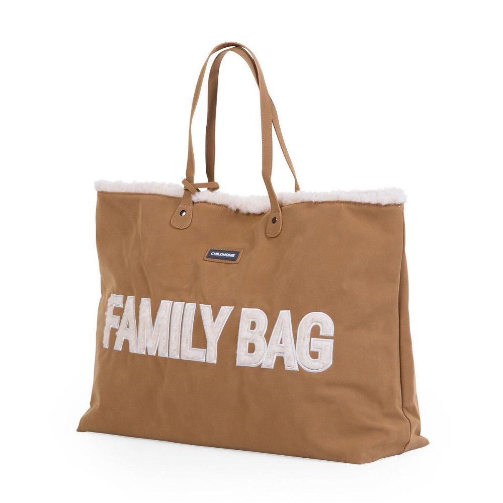 Geanta Childhome Family Bag aspect piele intoarsa bej – imaginea 2