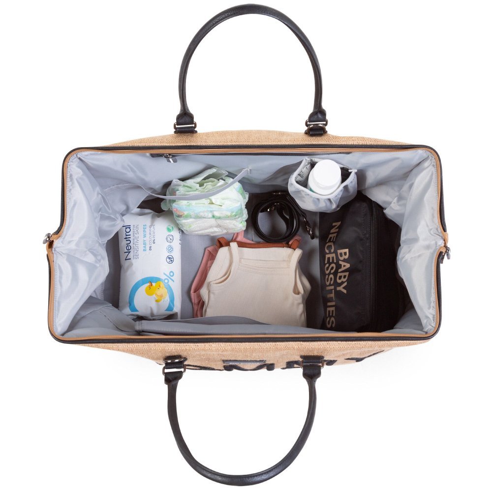 Geanta de infasat Childhome Mommy Bag Raffia – imaginea 3