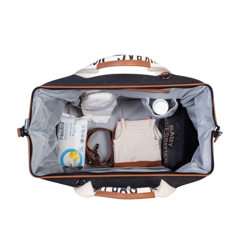 Geanta de infasat Childhome Mommy Bag Signature Negru – imaginea 3