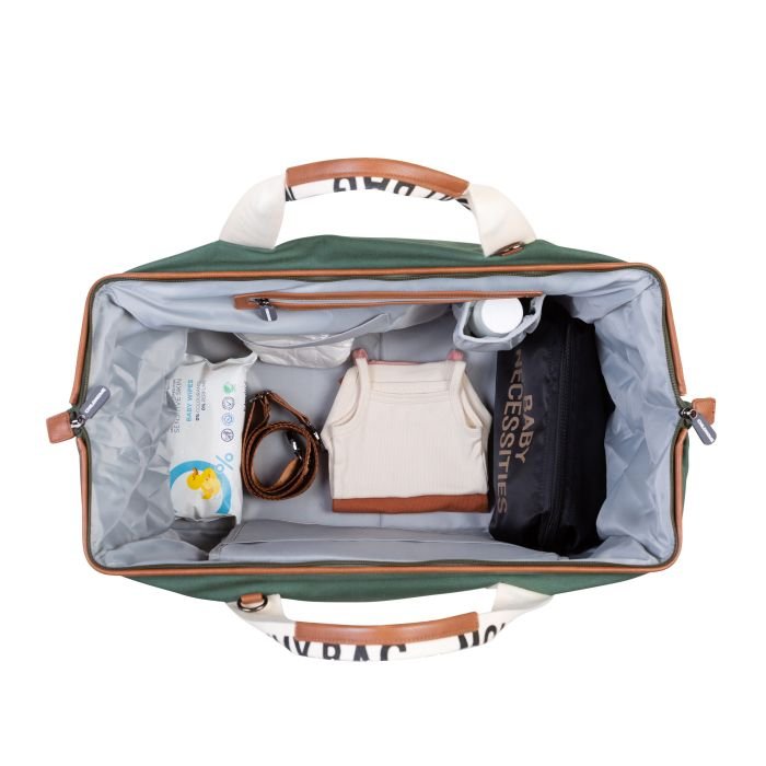 Geanta de infasat Childhome Mommy Bag Signature verde – imaginea 3
