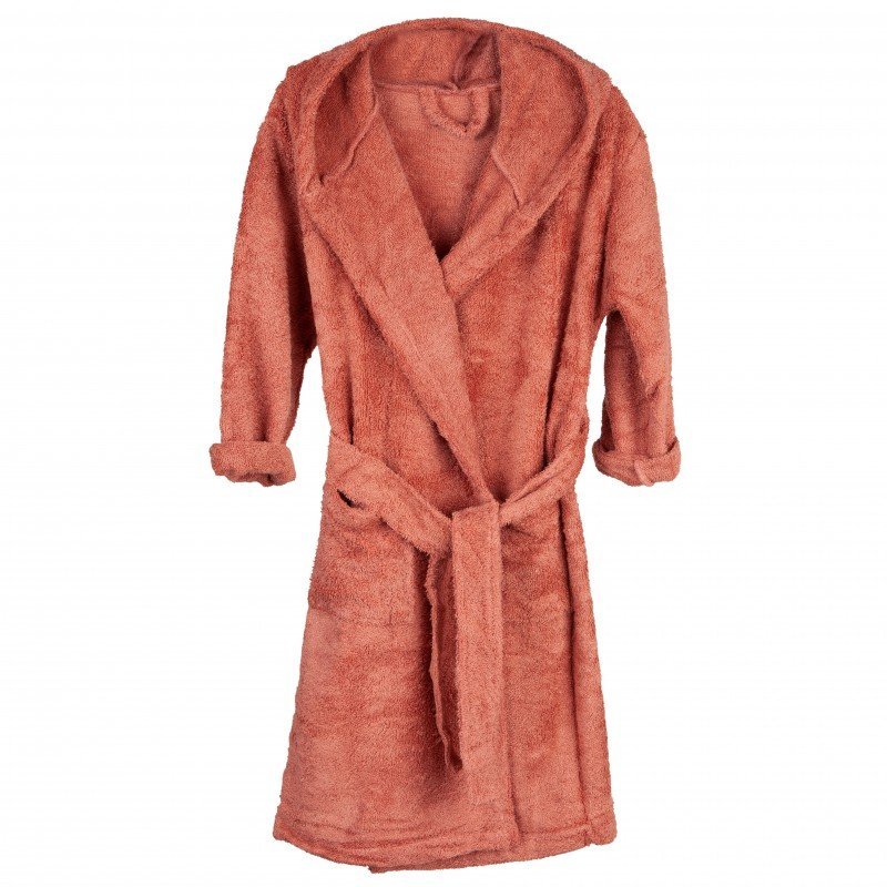 Halat de baie frotir din bambus pentru copii 8-10 ani Apricot Blush – imaginea 2