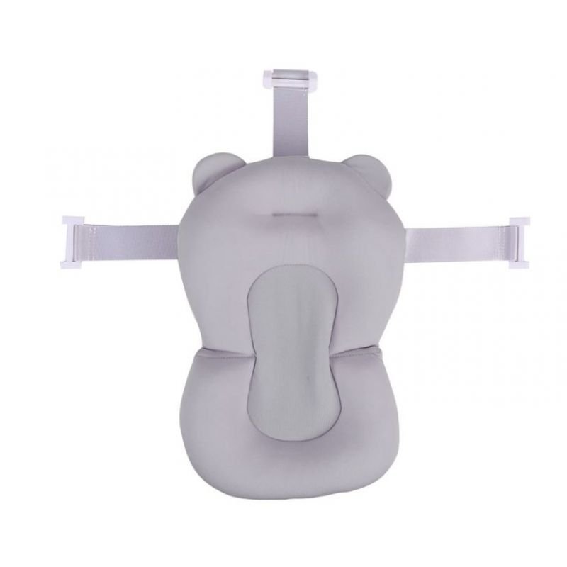 Hamac cadita pentru copii Little Mom Bear Bath cushion Grey design ergonomic cu centuri de fixare, compatibilitate universala, dimensiune, 47 x 34 x 6 cm – imaginea 6