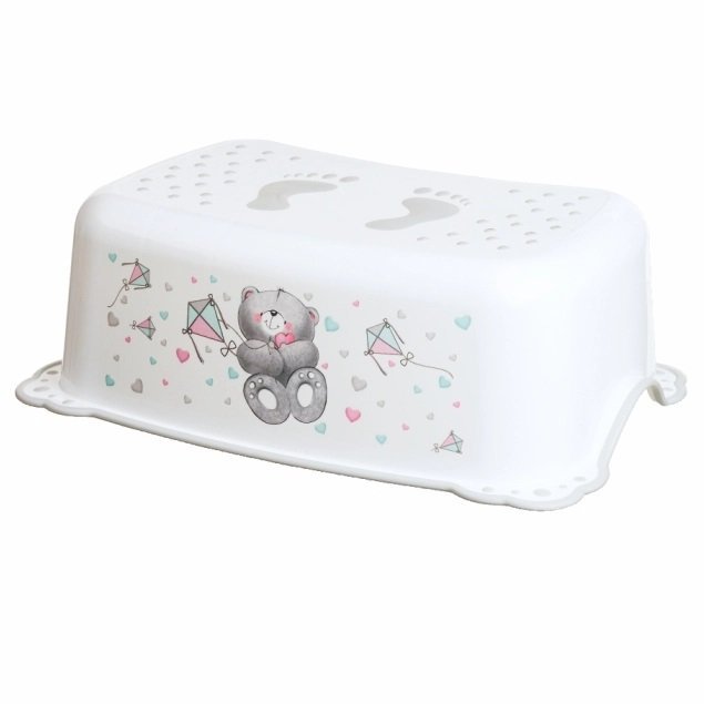 Inaltator baie antiderapant Bear alb Maltex Baby – imaginea 2