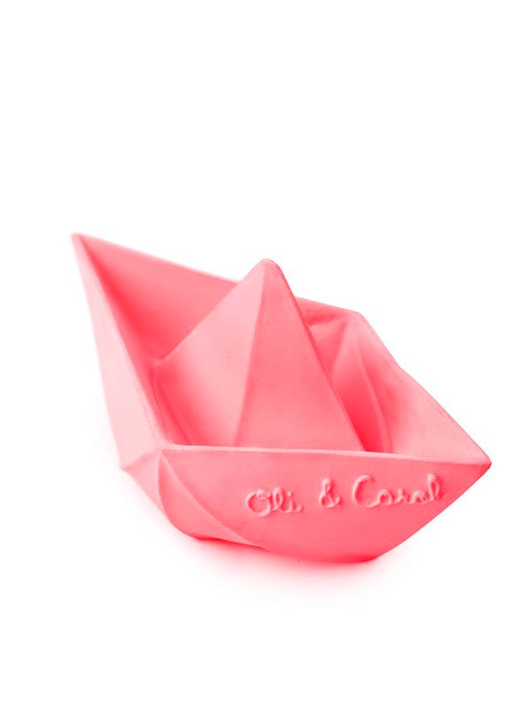 Jucarie pentru baie Barcuta Origami roz – imaginea 4