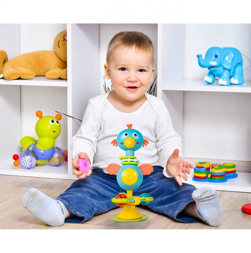 Jucarie de masa cu melodii Pasarea vesela cu ventuza – imaginea 6