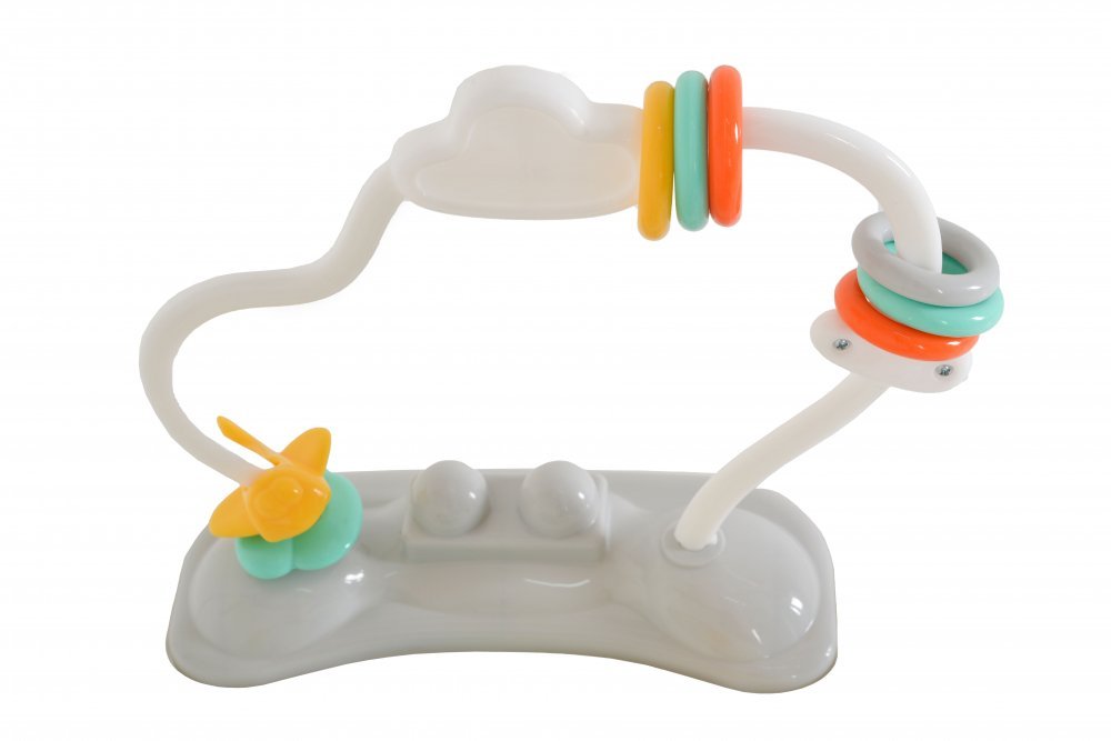Jumper pentru copii Moni Magic fun Grey cu scaun rotativ 360,inaltime reglabila pe 3 nivele,panou interactiv cu butoane muzicale,jucarii din plus,recomandat de la 6luni si maxim 12 kg – imaginea 6