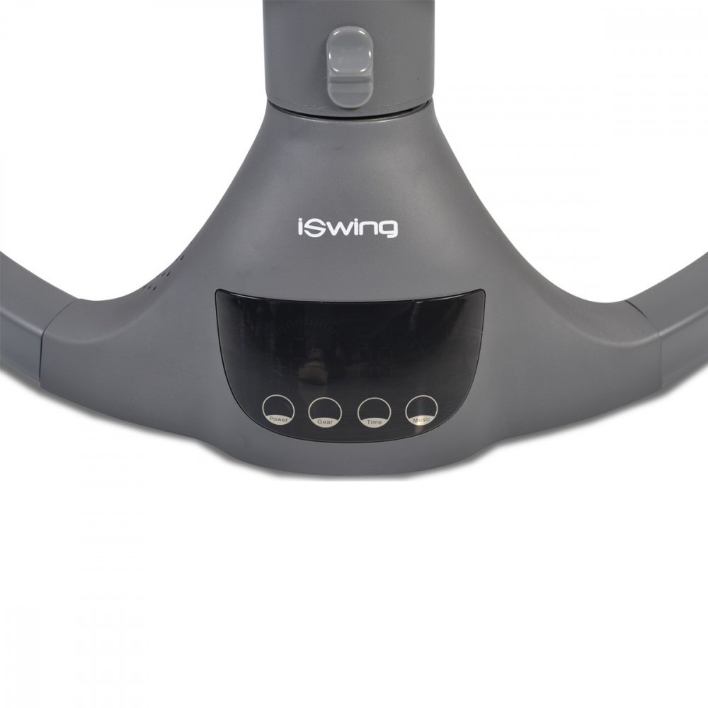 Leagan electric pentru copii cu telecomanda Cangaroo ISwing Dark Grey,sezut rotativ 360,parasolar reglabil si detasabil,5 viteze de leganare,cronometru,adaptor priza,husa de insecte si pernuta reductor – imaginea 2