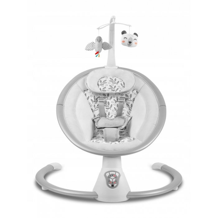 Leagan electric cu vibratii muzica si jucarii Ricokids Gri – imaginea 7