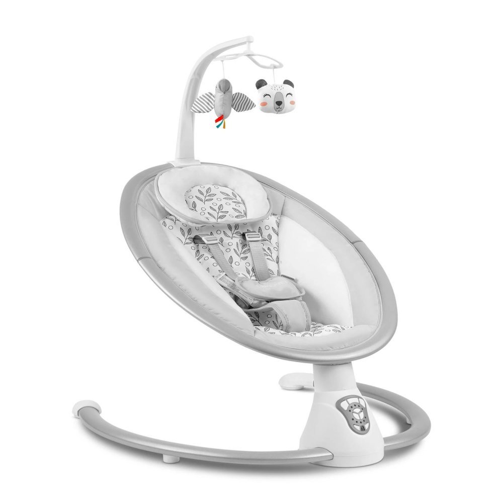 Leagan electric cu vibratii muzica si jucarii Ricokids Gri – imaginea 8
