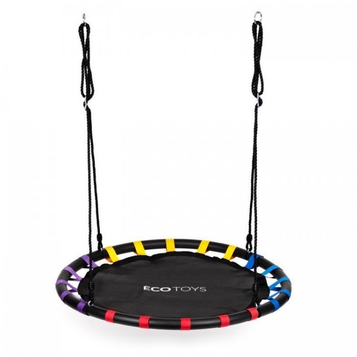 Leagan pentru copii Ecotoys rotund tip cuib de barza suspendat 100 cm MIR6300-1 negru – imaginea 5