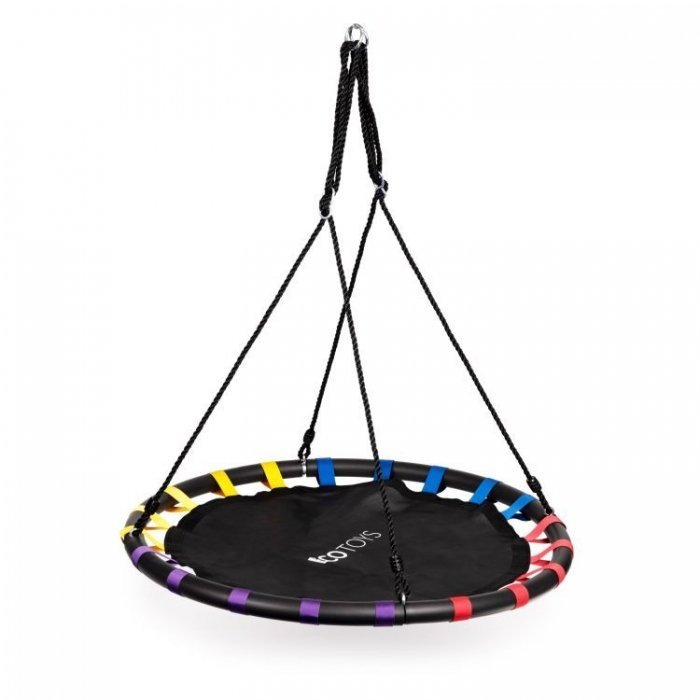 Leagan pentru copii Ecotoys rotund tip cuib de barza suspendat 100 cm MIR6300-1 negru