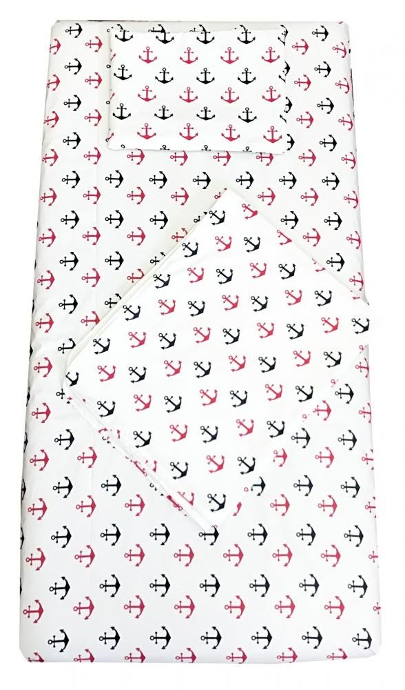 Set 3 piese paturica cu cearsaf si pernuta 120×60 cm Ancore