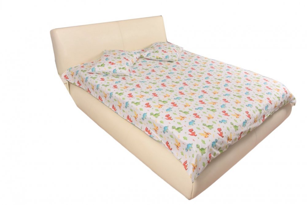 Lenjerie din bumbac pentru pat dublu model dinozauri – imaginea 3