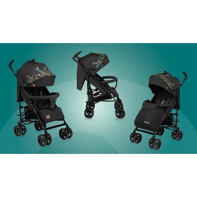 Carucior sport Lionelo Irma Dreamin, Editie limitata, Cu plasa de tantari, Standard de siguranta EN1888-1 Negru – imaginea 2