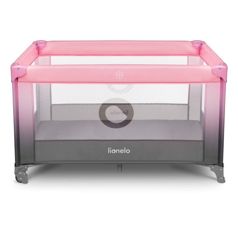 Patut pliabil Lionelo Stefi Pink Ombre cu un nivel, intrare laterala cu fermoar, roti, conform cu standardul european de securitate EN 716 – imaginea 4