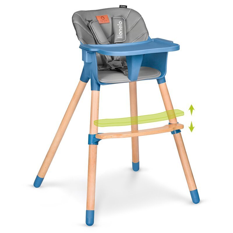 Scaun de masa din fag  Koen 2 in 1 transformabil 6 luni+ albastru Lionelo – imaginea 5