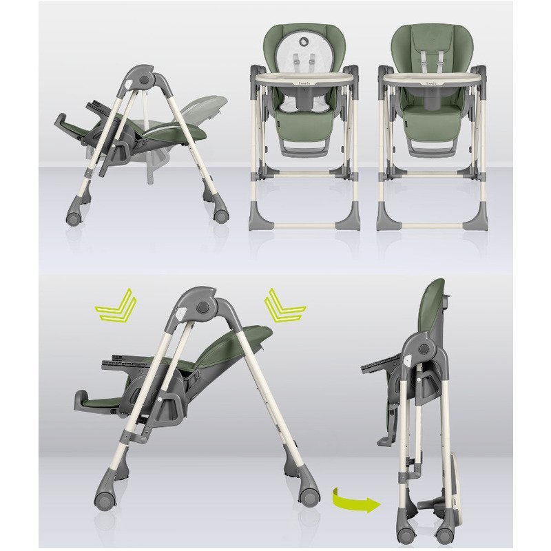 Scaun de masa si balansoar Lionelo 2 in 1 Laurice transformabil 0 luni+ Verde – imaginea 2