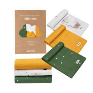 Set 3 scutece multifunctionale Dino din bambus 70x70 cm multicolor