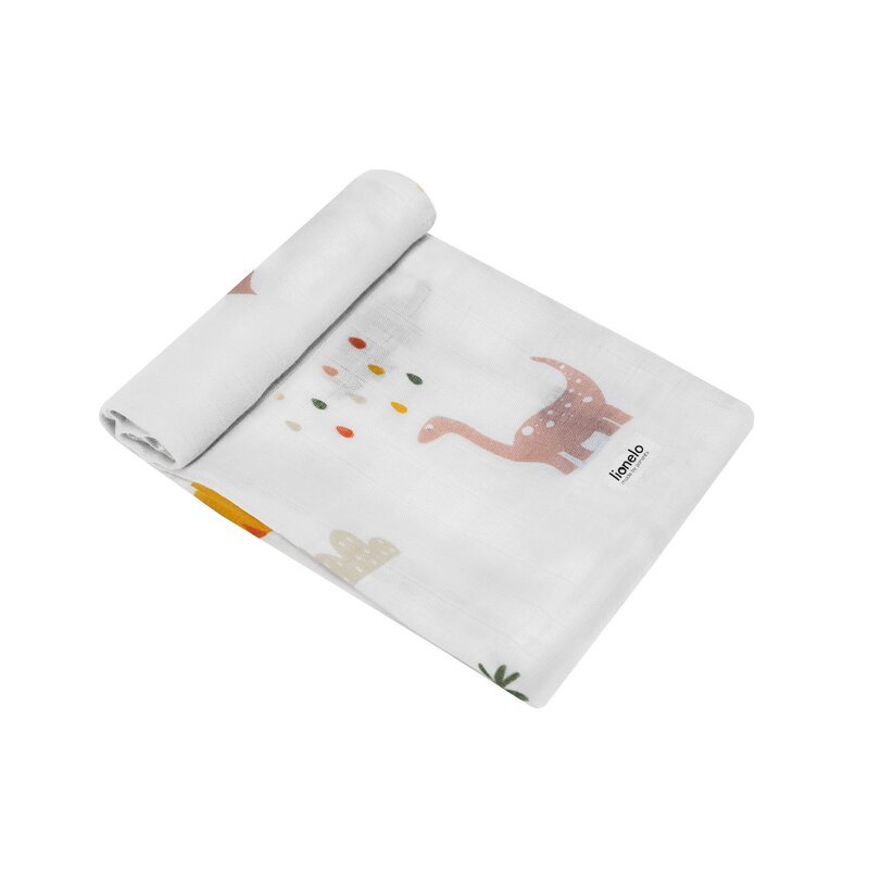 Set 3 scutece multifunctionale Dino din bambus 70×70 cm multicolor – imaginea 5