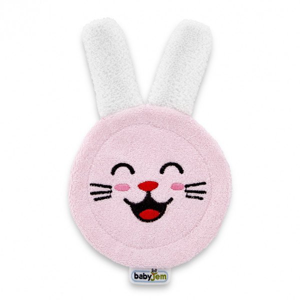 Accesoriu pentru curatare dinti si gingii bebelusi BabyJem Rabbit Glove Pink – imaginea 3