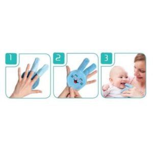 Accesoriu pentru curatare dinti si gingii bebelusi BabyJem Rabbit Glove Pink