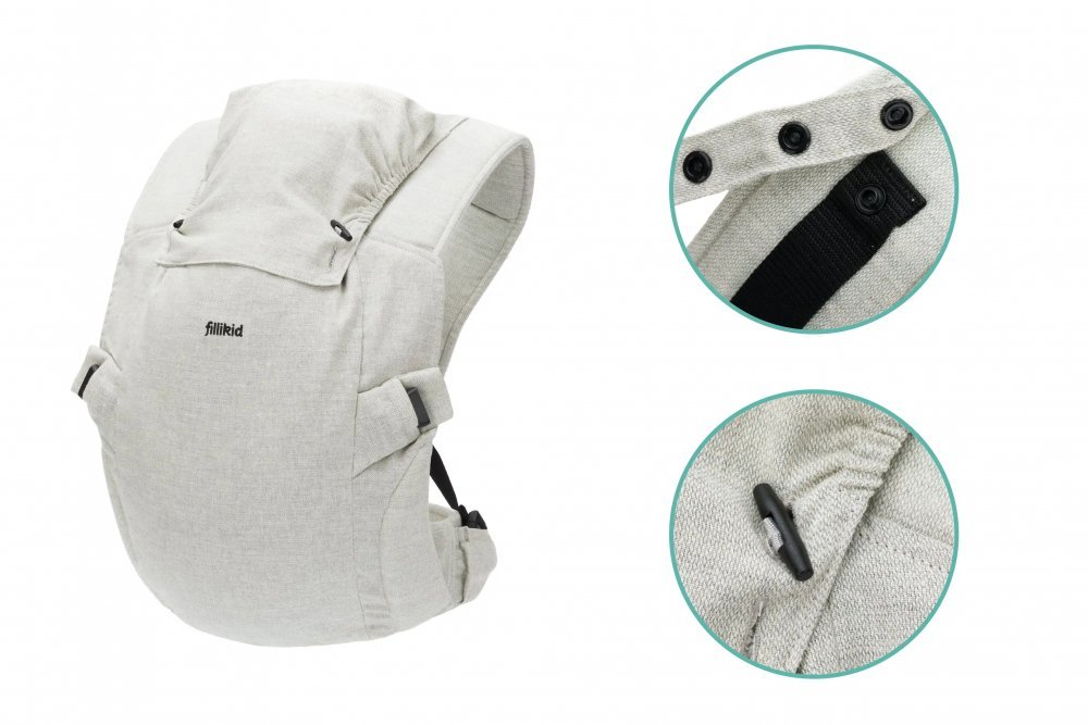 Marsupiu Fillikid natural 3.5-20 kg grey melange – imaginea 2
