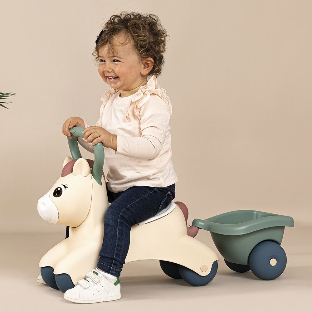 Ride-On fara pedale pentru copii Smoby Pony de impins, maner si remorca pentru transportul obiectelor mici, recomandat copiilor de la 1 an – imaginea 6
