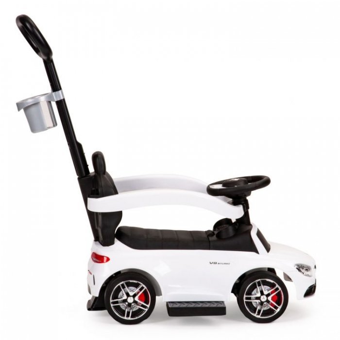 Masinuta pentru copii de impins Ecotoys Mercedes 639 Alb, cu maner pentru a putea fi controlata si impinsa de catre parinte, bara de protectie detasabila, suport pentru picioare, volan cu sunete – imaginea 2