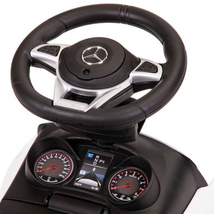 Masinuta pentru copii de impins Ecotoys Mercedes 639 Alb, cu maner pentru a putea fi controlata si impinsa de catre parinte, bara de protectie detasabila, suport pentru picioare, volan cu sunete – imaginea 3