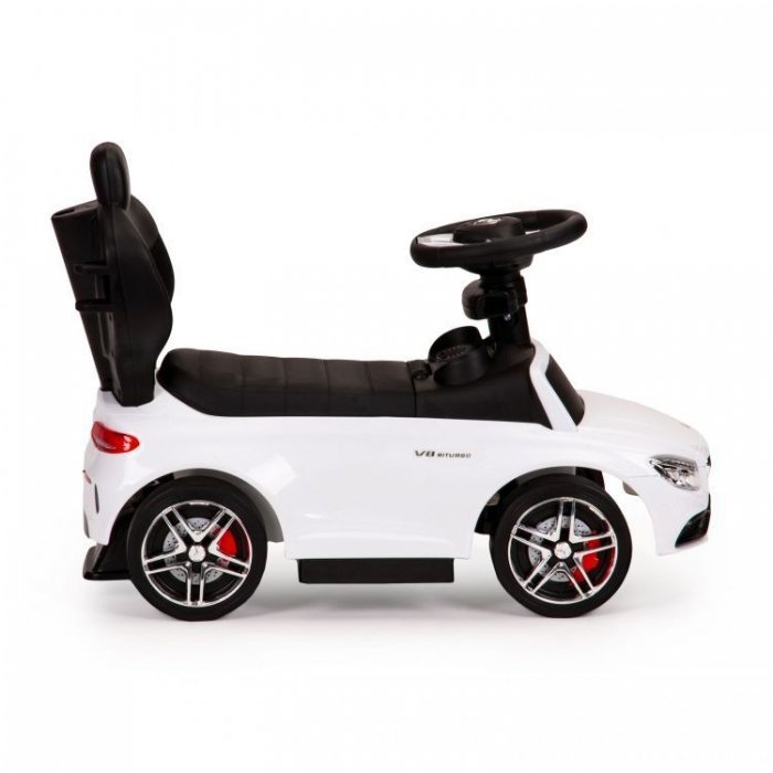 Masinuta pentru copii de impins Ecotoys Mercedes 639 Alb, cu maner pentru a putea fi controlata si impinsa de catre parinte, bara de protectie detasabila, suport pentru picioare, volan cu sunete – imaginea 5