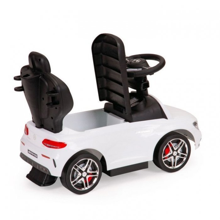 Masinuta pentru copii de impins Ecotoys Mercedes 639 Alb, cu maner pentru a putea fi controlata si impinsa de catre parinte, bara de protectie detasabila, suport pentru picioare, volan cu sunete – imaginea 6