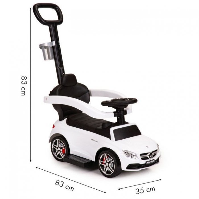 Masinuta pentru copii de impins Ecotoys Mercedes 639 Alb, cu maner pentru a putea fi controlata si impinsa de catre parinte, bara de protectie detasabila, suport pentru picioare, volan cu sunete – imaginea 7